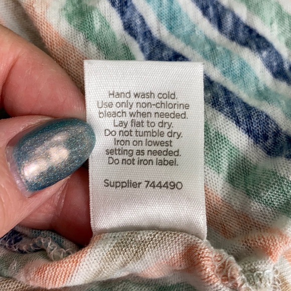 JCP 100% Linen Multicolor Chevron Print Tank Top - Picture 11 of 11